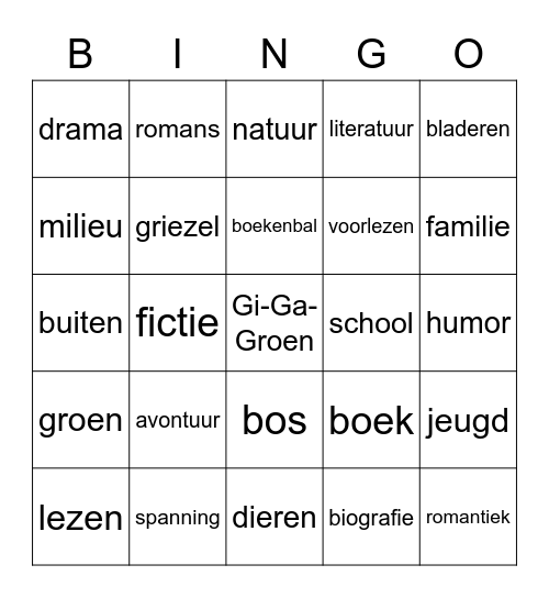 Kinderboekenweek 2022 Bingo Card