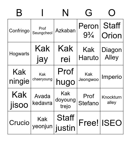 LEESEO Bingo Card