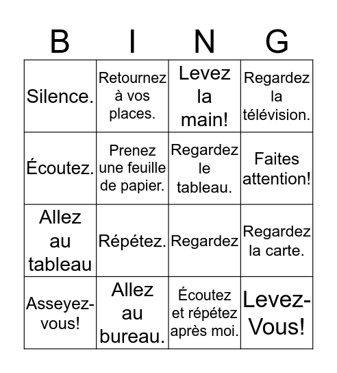 AV Ch1 Classroom Expressions Bingo Card