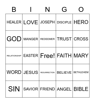 JESUS MY SAVIOR Bingo Card