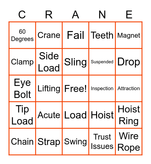 Crane Bingo Card
