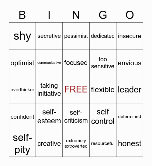 STRENGTHS & WEAKNESS Bingo Card