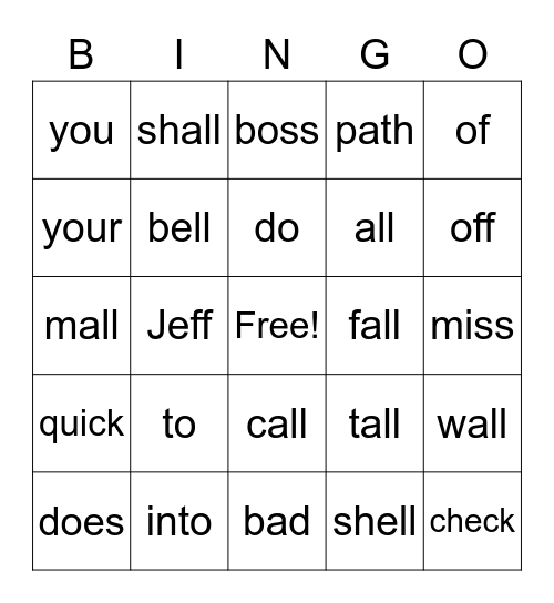 1.4 BINGO Card