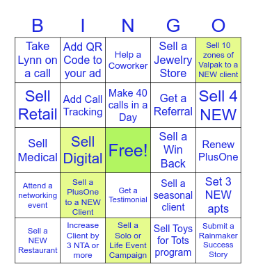 Valpak Bingo Card