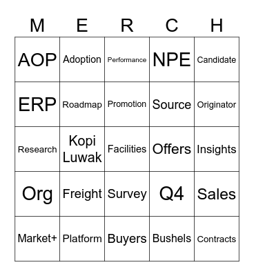 MERCH Bingo Card