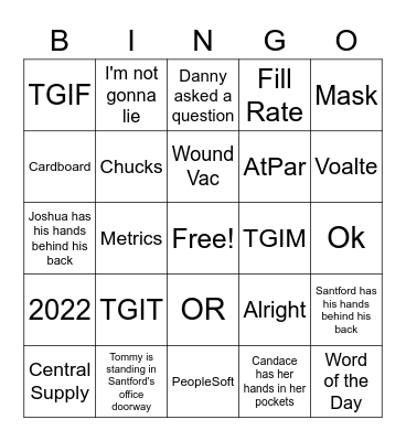 Supply Chain Week 2022 Bingo Card