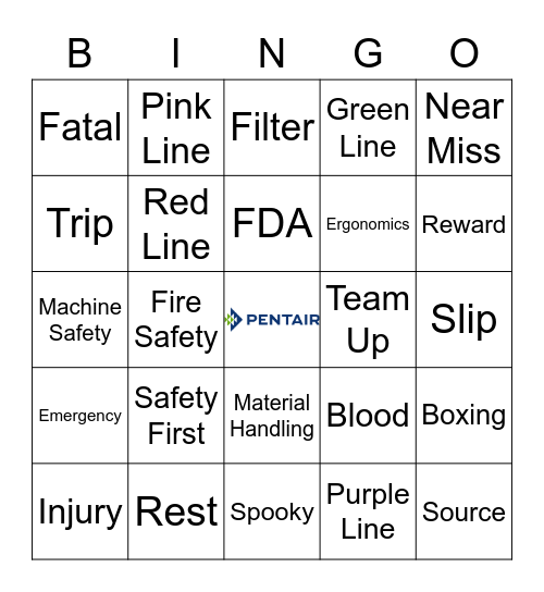 Pentair Bingo Card