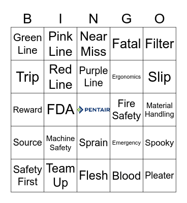 Spooky Safety Bingo Card