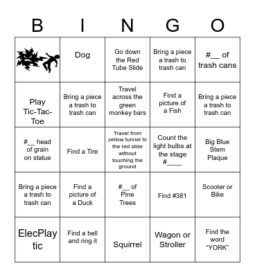 Central Park Bingo Card