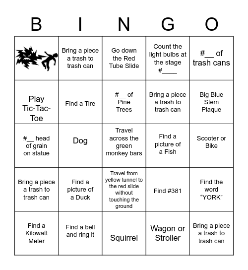 Central Park Bingo Card