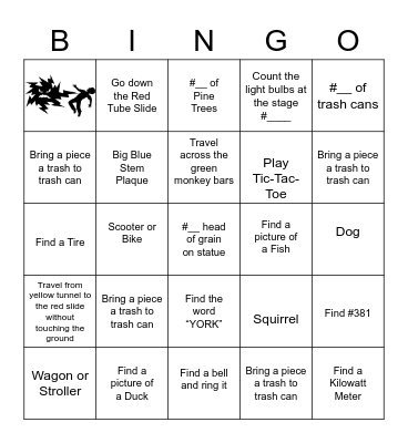 Central Park Bingo Card