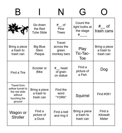 Central Park Bingo Card