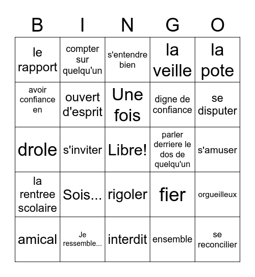 Fr. 3 Chapter 1 Bingo Card