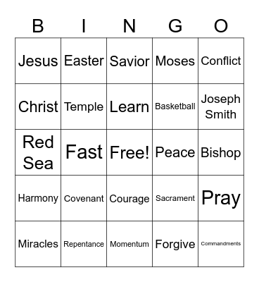 Spiritual Momentum Bingo Card