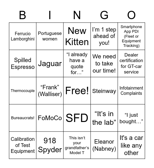 Kenny G BINGO v1.0 Bingo Card