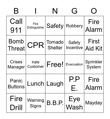 OFFICE SAFETY Bingo Card