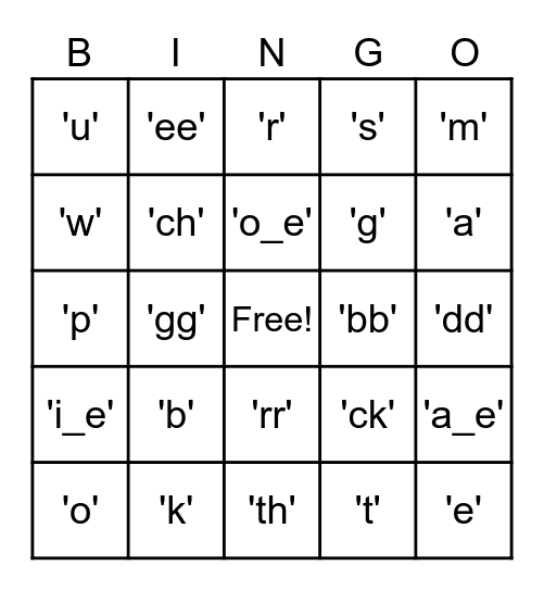 CKLA Skills 2 Spelling Bingo Card