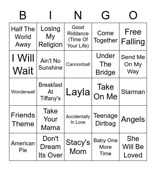 Round One Bingo Card