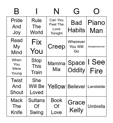 Round One Bingo Card