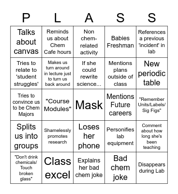 PLASS BINGO Card