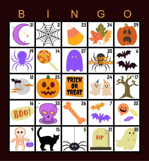 Halloween Bingo Card