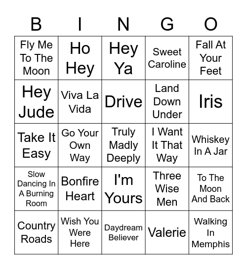 Round Three Bingo Card