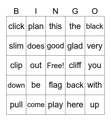 1 U1 W3 Bingo Card