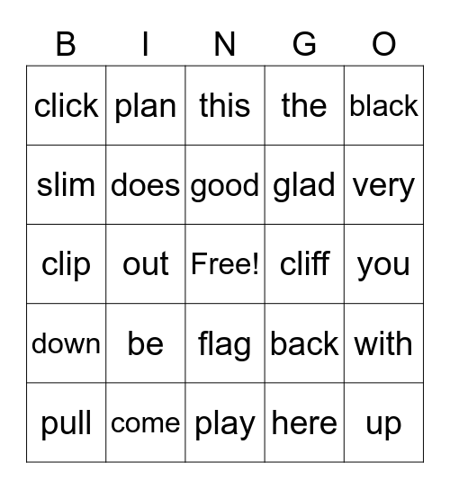 1 U1 W3 Bingo Card