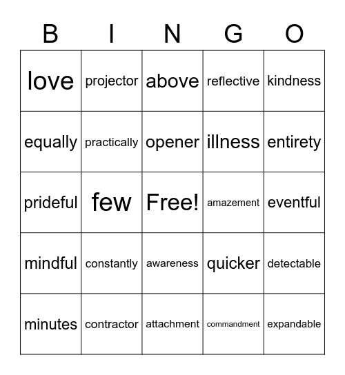 6.1 BINGO Card