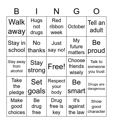 Red Ribbon Bingo Card