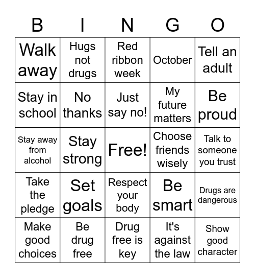 Red Ribbon Bingo Card