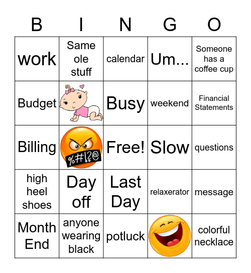 Office Meeting Bingo Card