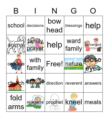 prayer bingo Card