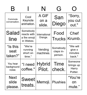 Healthy Bingo Card
