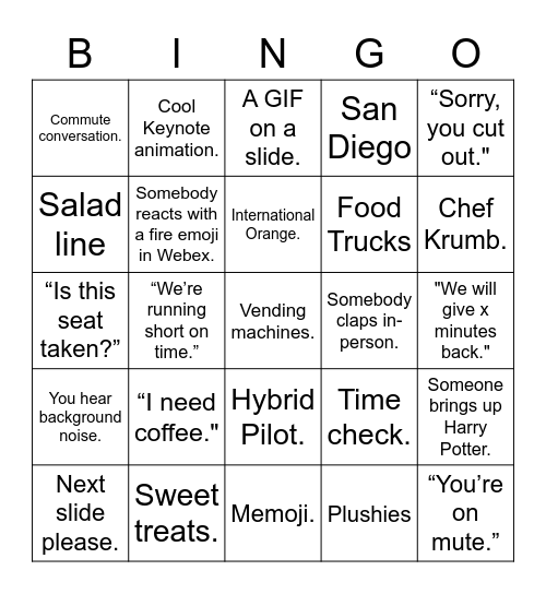 Healthy Bingo Card
