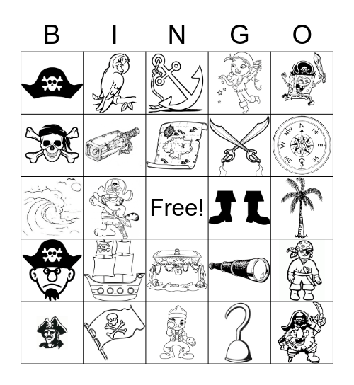 Pirates! Make an 'X' Bingo Card