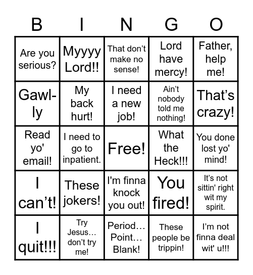 FLORES-ISMS Bingo Card