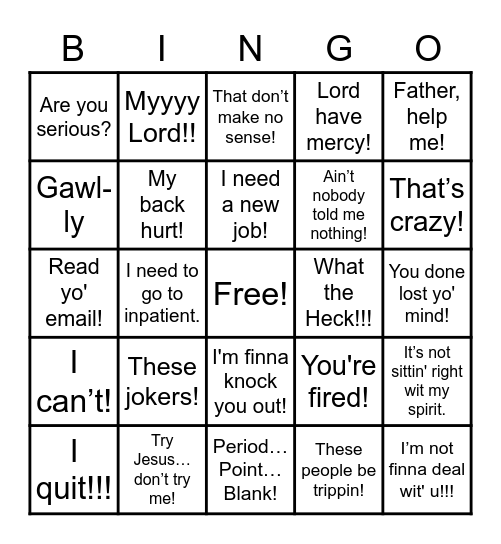 FLORES-ISMS Bingo Card