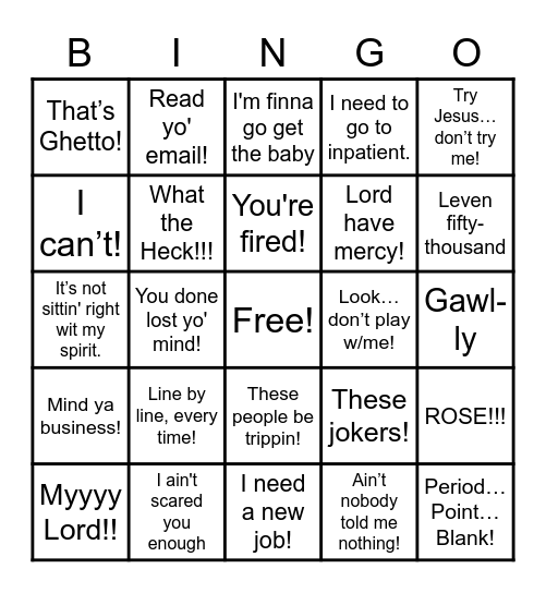 FLORES-ISMS Bingo Card