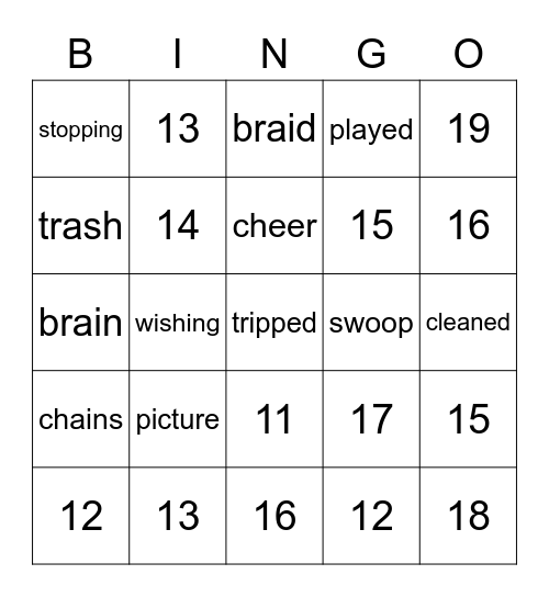 Final Bingo Card