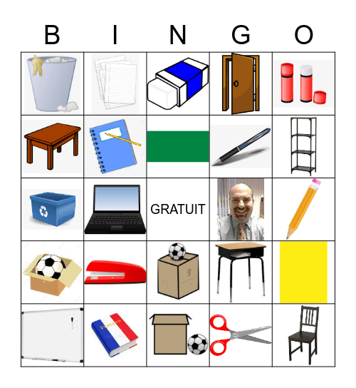 Les Objets de la Classe (NB) Bingo Card