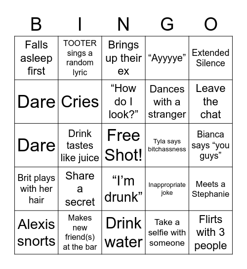 TOOTERS TAKE ATL Bingo Card