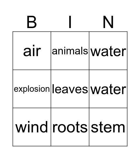 Living things Bingo Card