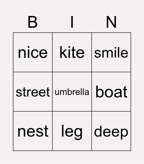Bingo Card