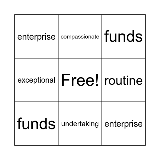 U1W5 BINGO Card