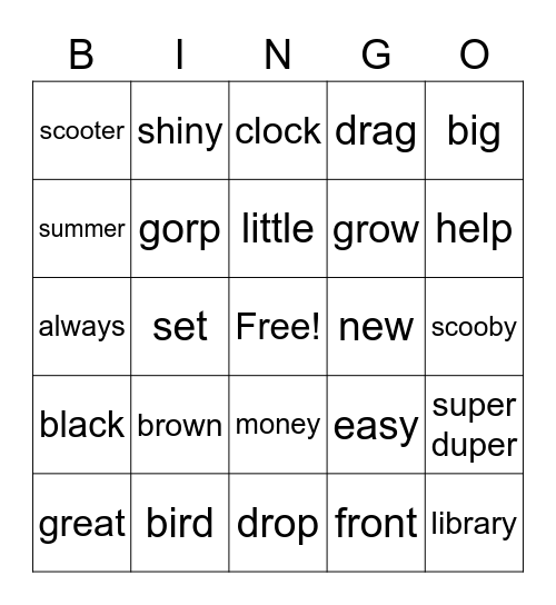 hello Bingo Card