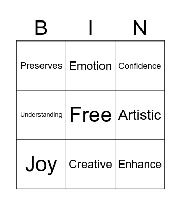 Music & emotions Bingo Card