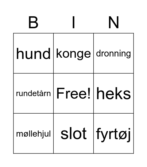 Eventyr Bingo Card