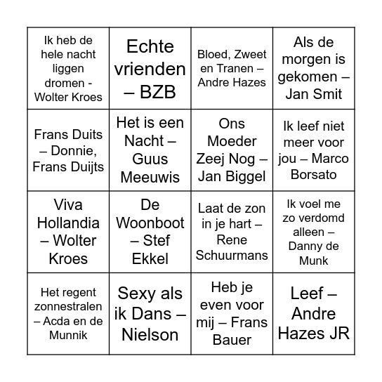 Heerlijk Hollands Bingo Card