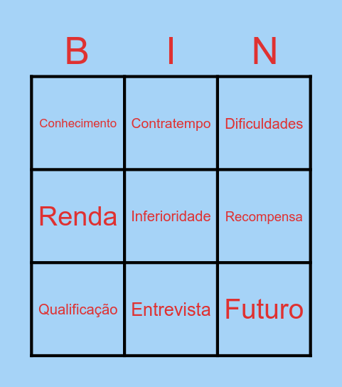 Jovem aprendiz uhu Bingo Card